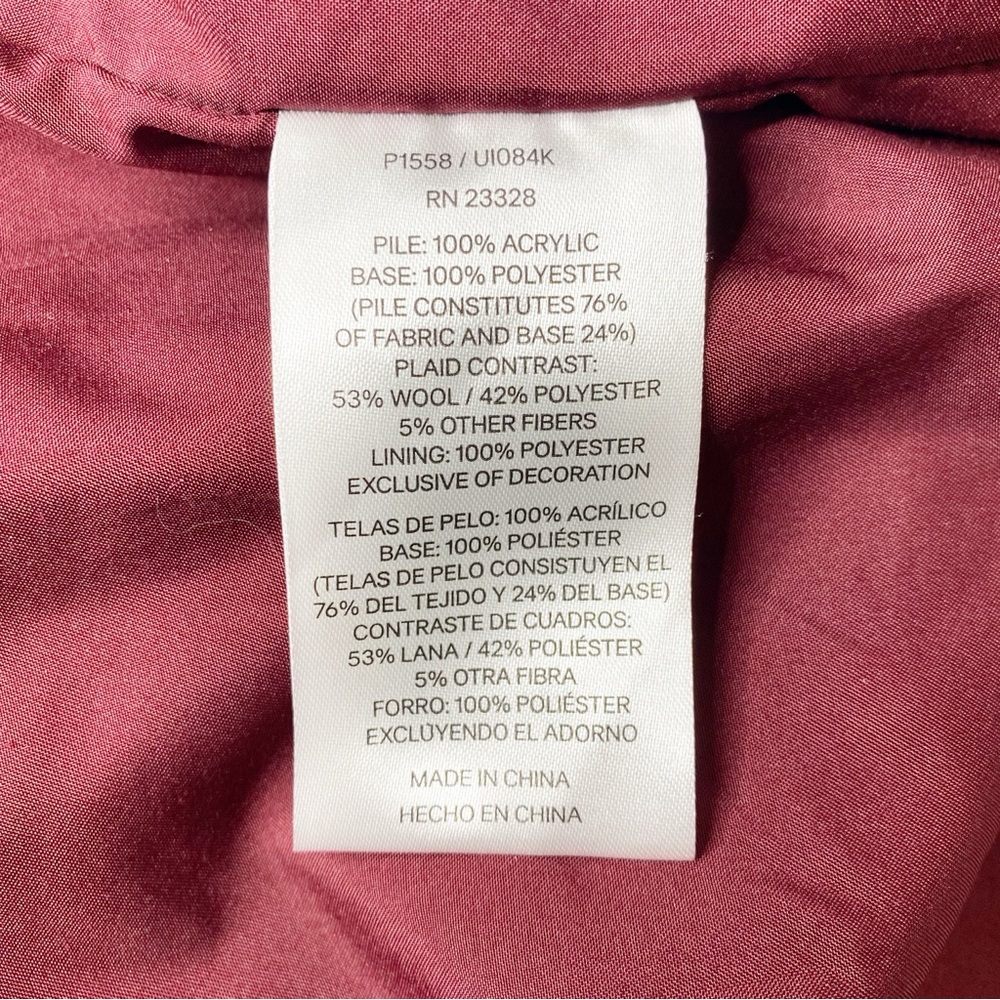 Pendleton Fuzzy Zip Jacket Dark Red Size L - Picture 9 of 10